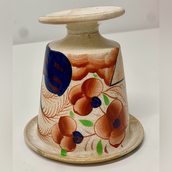 19th Century Antique Gaudy Welsh Pot de Fleurs II Pattern Pedestal Urn Rare - Picture 10 of 16